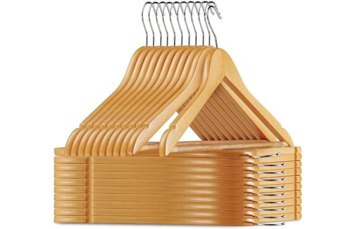 20 Pack Premium Wooden Suit Hangers